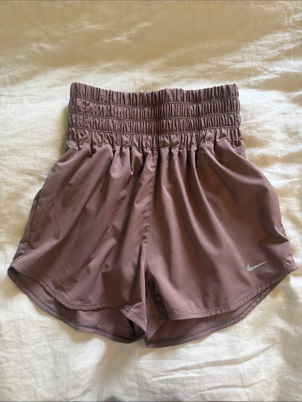 Nike One Women's Dri-FIT Ultra High-Waisted 3" Brief-Lined Shorts in Mauve